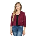 thumbnail image 5 of G-Style USA Women's 3/4 Sleeve Open Front Cropped Cardigan Sweater (S-XL), 5 of 7
