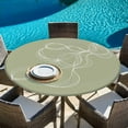 thumbnail image 5 of Sage Green Round Tablecloth 45-54 Inch Round Fitted Table Cloth with Elastic Edge, Minimalist Abstract Modern White Art Waterproof Table Cover Protector for Outdoor Picnic Party Dining, 5 of 6