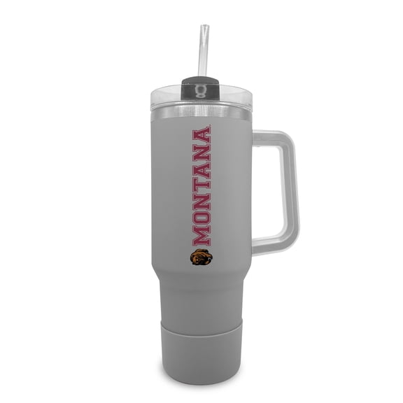 Montana Grizzlies 40oz. Stainless Tumbler with Handle & Removable Straw