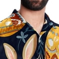 thumbnail image 5 of Easter Men's Hawaiian Short Sleeve Printed Button Down Poplin Casual Summer Beach Shirt, Unisex, 5 of 6