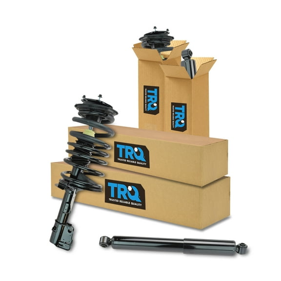 TRQ Front Rear Complete Loaded Strut Spring Assembly Shock Absorber 4pc Kit Set