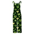 thumbnail image 4 of Hueook St. Patrick's Straight Leg Yoga Pants for Women Pants Ladies' Printed Sleeveless Casual Overalls Jumpsuit Jumpsuit Pants Green M, 4 of 5