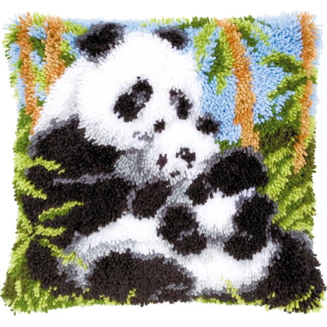 Vervaco Cushion Latch Hook Kit 16"X16"Panda Bears