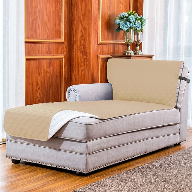 Subrtex Housse de Canapé Méridienne Réversible avec Sangles Élastiques