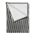 thumbnail image 2 of Black and White Soft Flannel Fleece Throw Blanket, Big and Small Blended Circles Dot Pattern Simple Geometric Ornament, Cozy Plush for Indoor and Outdoor Use, 50" x 70", Black and White, by Ambesonne, 2 of 5