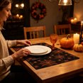 thumbnail image 4 of 4 Pack Halloween Placemats, Mixed Design Spider Web Fabric Dining Table Mats, Heat‑Resistant Washable Place Mats for Holiday Party Kitchen Table Decor, 4 of 4