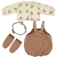 thumbnail image 5 of 18 inch Brown Bear Strap Pants Sets Alive Doll Clothes Romper Outfits for 18 to 20 inch Reborn Baby Doll Boy and Girl, 5 of 5