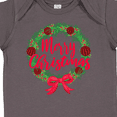 thumbnail image 4 of Inktastic Merry Christmas Wreath with Red Bow and Ornaments Boys or Girls Baby Bodysuit, 4 of 5