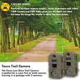 Tasco Trail Camera, 12MP, 2 pack, Low Glow, Tan, Removable Battery