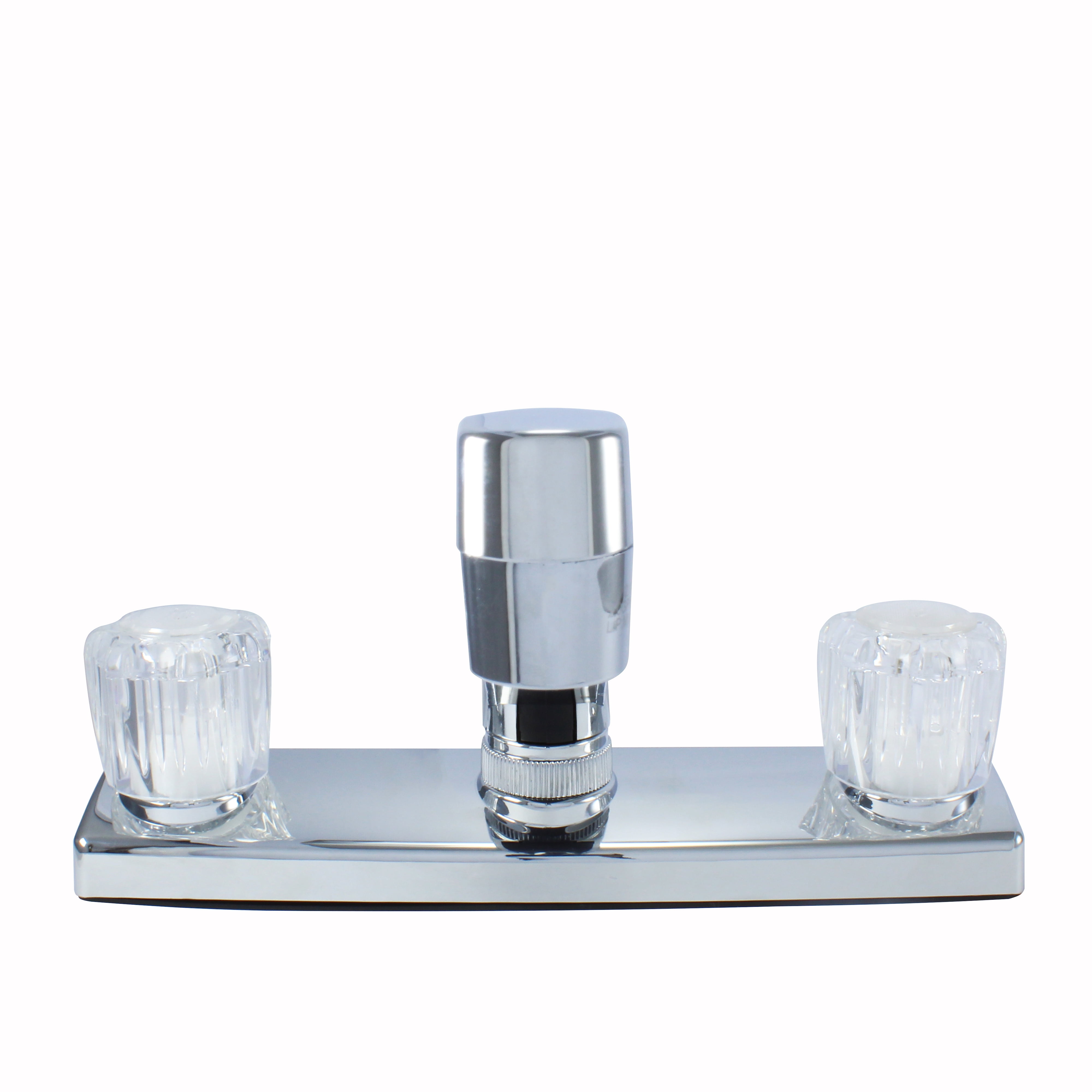 Non Metallic Acrylic Double Handle Faucet Less Spray