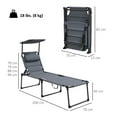 thumbnail image 3 of Outsunny Chaise Longue Pliante 2 Pcs - Ensemble de 2, Grise, 3 of 10