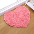 thumbnail image 2 of Naiovety Alfombra en forma de corazón Alfombra de baño Decoración de la casa Alta absorción de agua Color sólido para la ducha del hogar Decoración del hogar rosado, 2 of 6