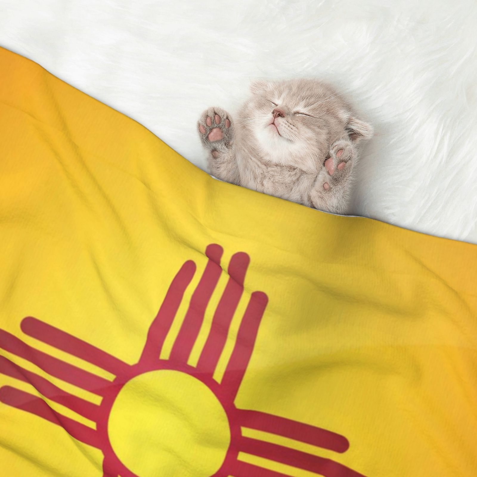 Flannel Throw Dog Blanket Flag Of-New-Mexico Soft Warm Print Pet Blankets for Small Dog Cat Puppy