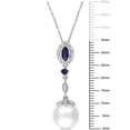thumbnail image 2 of Everly Women's Created Sapphire 10k White Gold Necklace, 2 of 6