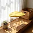thumbnail image 4 of Foldable Small Round Wood Side Table with Double Layer Storage for Sofa Bedroom and Balcony, 4 of 6