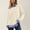 Beige, variant on Women Collared Striped Sweatshirt Fashion Loose Long Sleeve Shirt Ladies Fall Work Office Casual 2-in-1 Pullover Tops S-XXL