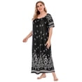 thumbnail image 4 of Women's Long Nightgown Soft Cooling Short Sleeve Full Length Sleepwear Plus Size Loungewear, 4 of 5