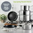 thumbnail image 2 of Granitestone 10-Piece Nonstick Hammered Stainless Steel Cookware Set with Stay Cool Handles, 2 of 7