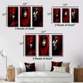 thumbnail image 4 of Designart "Mysterious Lady in Vintage Scarlet Glamour" Fashion Woman Framed Wall Art Set Of 3 - Red Glam Frame Canvas Set For Living Room Decor, 4 of 6