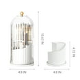 thumbnail image 2 of Birdcage-Style Concealed Toothbrush Holder Sliding Lid Bathroom Counter Organizer Tooth Brush Holder for Bathroom 360 Rotating Waterproof Dustproof Makeup Brushes Storage for Vanity (White), 2 of 5