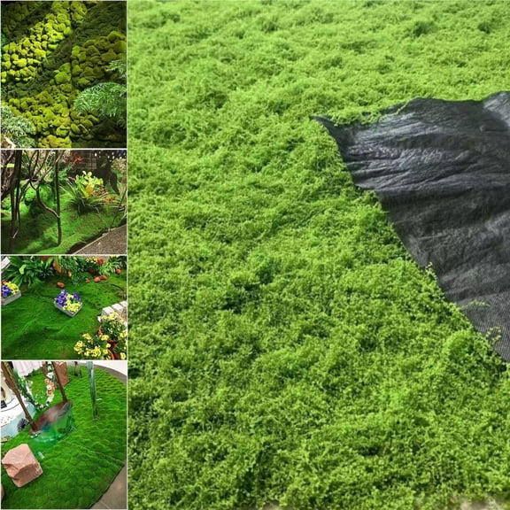 Reusable Artificial Moss Mat,Decorating Light Green Faux Grass,1pack Portable Green Fake Grass for Balcony,Terrace,Wall,Indoor