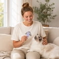 thumbnail image 2 of AuroraX Fine Tooth Flea Comb Pet Shedding Comb Foldable Stainless Easy Clean Professional Pet Supplies for Dog Cat Purple, 2 of 6
