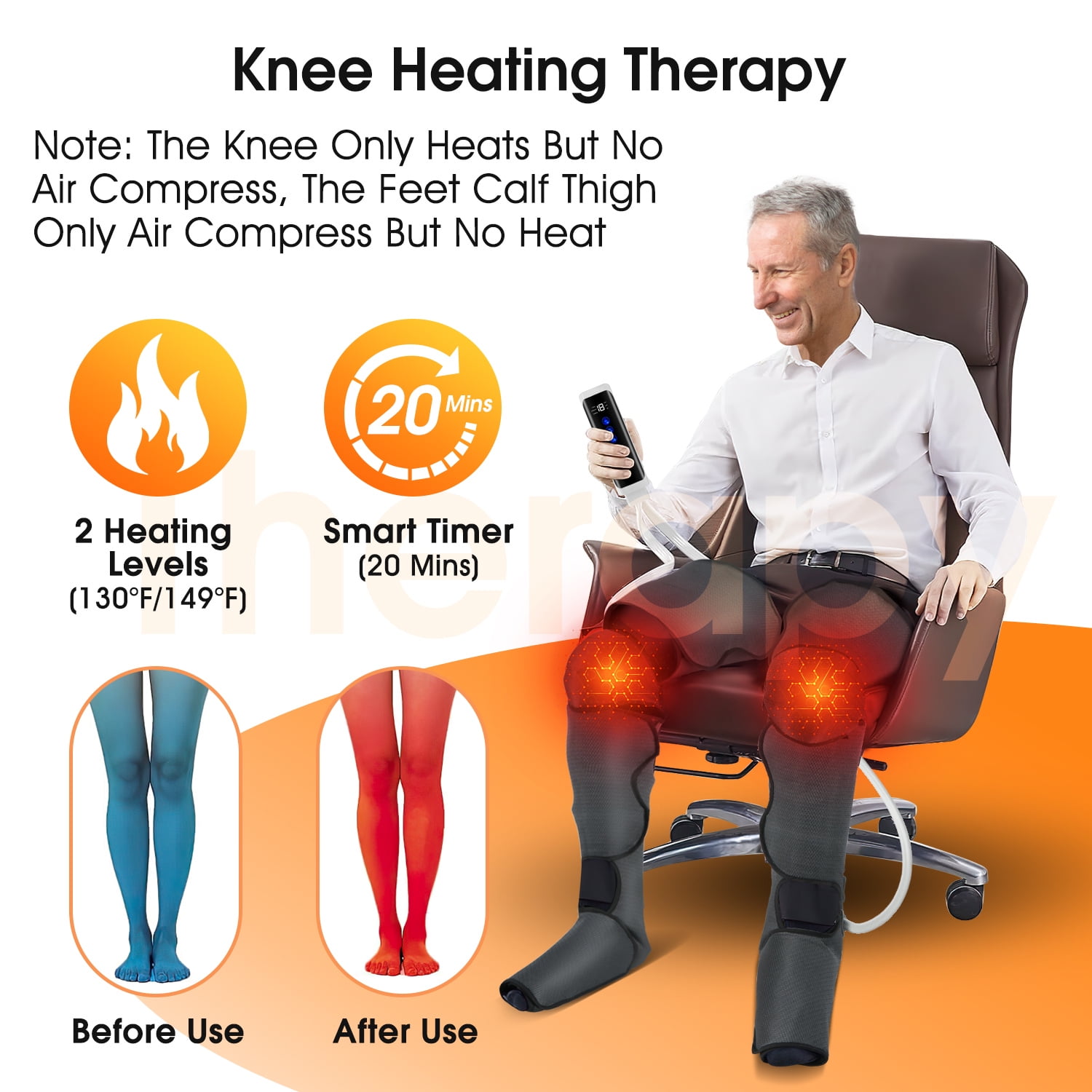 iFanze Leg Massager, Air Compression Thigh, Calf, Knee & Foot 