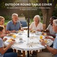 thumbnail image 3 of Round Outdoor Tablecloth with Umbrella Hole and Zipper, Beige Palm Trees Tablecloth with Elastic Waterproof, Tropical Summer Beach Botanical Patio Table Covers for 45" - 54" Picnic Pool Tables, 3 of 9