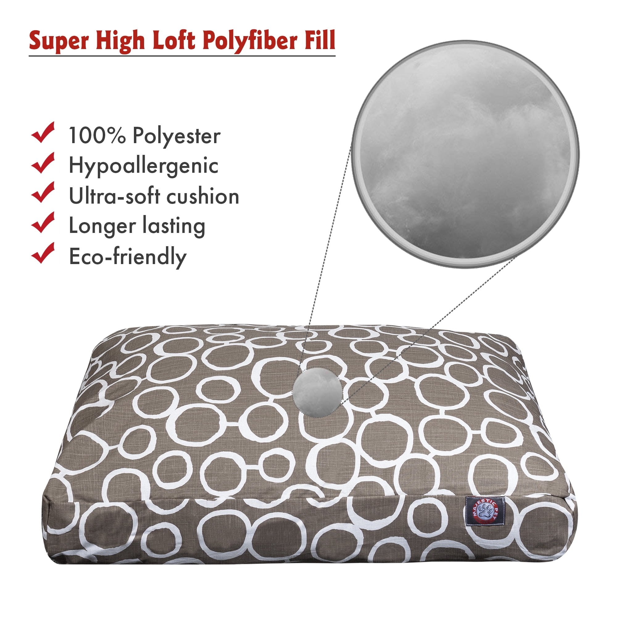Majestic Pet | Fusion Rectangle Pet Bed For Dogs, Removable Cover, Mocha, Large