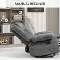 thumbnail image 5 of SEGMART Swivel Rocker Recliner Chair with Footrest, 360° Rotating Fabric Reclining Chair for Nursery & Living Room, Side Pockets, Charcoal Gray, 5 of 9