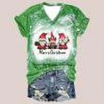 thumbnail image 1 of Femmes Tops Femmes Été Tops 2023 Mode Femme Causal V-Cou Impression Chemisier Manches Courtes T-Shirt Tops Vert L, 1 of 5