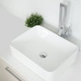 thumbnail image 2 of Stylish Vessel 18 ¾"Wx 14 ½"D White Porcelain Rectangular Bathroom Sink P-223W, 2 of 10