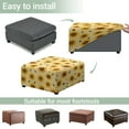 thumbnail image 5 of Xoenoiee Sunflower Bee Print Ottoman Covers Slipcover Square 1 Piece Form Fit Stretch Folding Storage Covers Ottoman Slipcovers Removable Footrest Covers Elastic Bottom Washable, L, 5 of 7