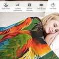 thumbnail image 3 of Chilfamy   Parrot Blanket Leaves Birds Macaws Blanket Soft Fuzzy Plush Throw Blankets for Couch Bed White, 3 of 6