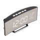thumbnail image 2 of Reloj digital LED con 3 niveles de brillo, función de repetición, USB, alimentado por batería, despertador electrónico con espejo y pantalla de temperatura y humedad, luz blanca, 2 of 10