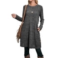 thumbnail image 3 of Cuteduck Women's Winter Dresses Long Sleeve Dress with Pockets Buttons Side S-XXL, 3 of 4