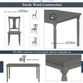 thumbnail image 6 of Churanty Classic 6 Pieces Dining Set Gray Wooden Rectangle Table and 4 Chairs with Bench for Kitchen Dining Room, 6 of 11