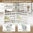thumbnail image 6 of PetFurnishn Slim 4-Tier Rolling Utility Cart, Wooden Shelving Unit with Handle & Wheels, Ideal for Small Spaces, 6 of 10