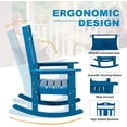 thumbnail image 4 of Nalone Outdoor Rocking Chair, All Weather Resistant Rocking Chair for Porch and Garden Lawn, HDPE Material Oversized Patio Rocker Chair(Blue), 4 of 6