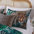 thumbnail image 2 of Barefoot Bungalow Jungle Cat Novelty Pillow Sham, King, Green, 2 of 5