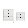 thumbnail image 1 of Coney Ensemble Moderne Mi-Siècle 2 Pcs Commode et Table de Nuit en Blanc, 1 of 10