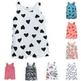 thumbnail image 3 of Kids Summer Girls Romper Off Shoulder Sleeveless Strap Onesie Outfit Jumpsuits Overalls Sky Blue One Piece Bodysuit Clothes 12-18M, 3 of 3