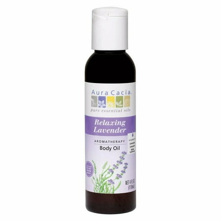 Aura Cacia Aromatherapy Moisture Body Oil, Relaxing Lavender, 4 oz, 3-Pack