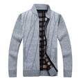 thumbnail image 1 of Outerwear Clearance Men'S Jacket Classic Solid Color Knitted Sweater Cardigan Sweater Slim Jacket Gray M, 1 of 5