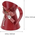 thumbnail image 5 of Jarrón de flores vintage, regadera roja, decoración rústica para el hogar, jarrón de metal, maceta con forma de arco, maceta con llave para la oficina, el balcón y la sala de estar, 5 of 5