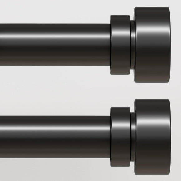 Juego de barras de cortina Lootkell Modern Black de 71 a 122 cm, ajustable