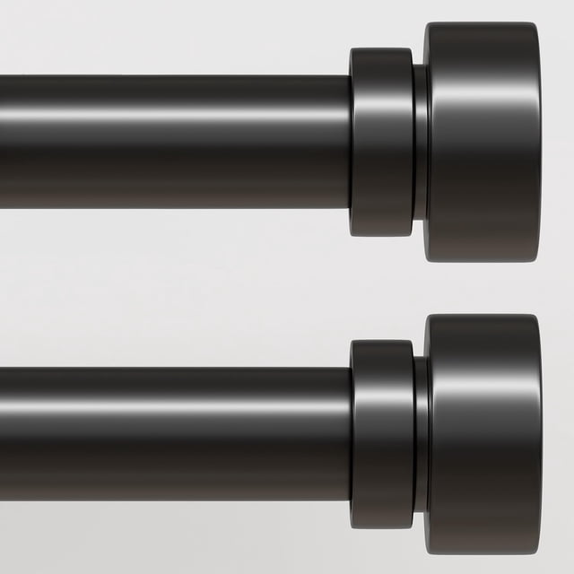 Juego de barras de cortina Lootkell Modern Black de 71 a 122 cm, ajustable