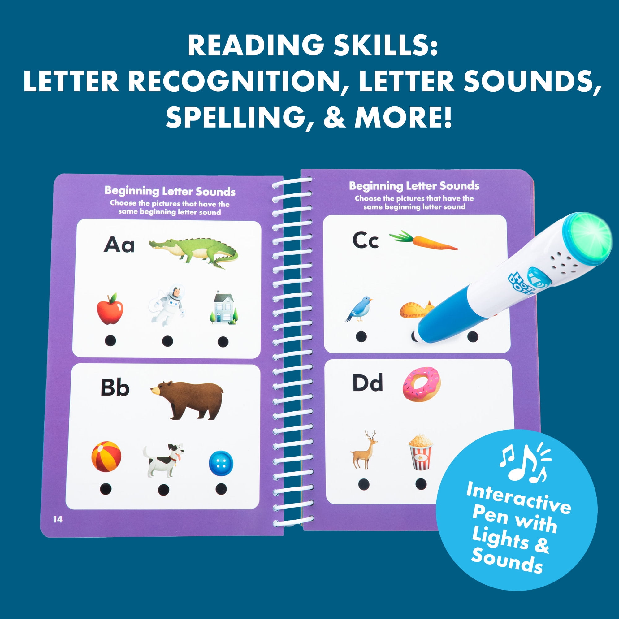 Educational Insights Hot Dots Preschool Essentials: Reading & Math, Spiral-Bound Work Books for Kids Ages 4+