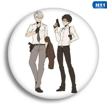 Fancyleo 1 Pcs Hot Anime Yuri!!! on ICE Cartoon Brooch Pin Pins Badge Accessories for Clothes Backpack Decoration Best Gift for Anime Fans (Best Anime Hairstyles For Girls)