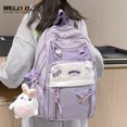 thumbnail image 2 of Mochila estilo preppy para mujer, grande, para estudiantes de secundaria y universitarios, bolsa de viaje con bolsillos, bonita mochila con colgante, mochila para mujer XA423C, 2 of 5